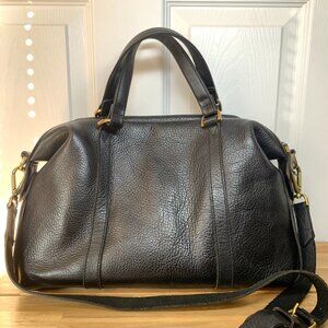 Madewell Glasgow Satchel Black Pebbled Leather Discontinued Classic
